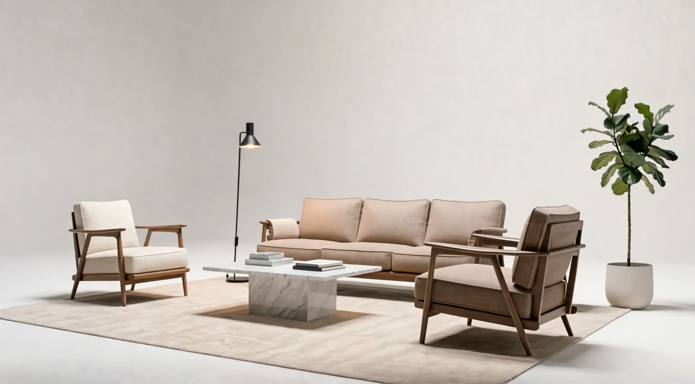 The Hollen & Oak living collection, fully furnished